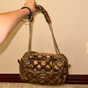 Chanel Beige Lambskin Leather Classic Bubble Bag